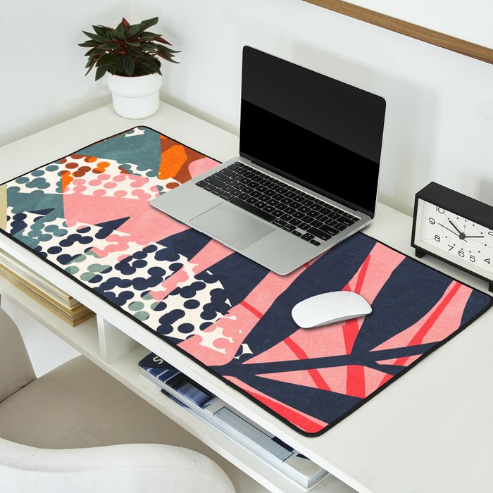 Abstract Boho Tropical Foliage 2 Desk Mat Gallery Image 2