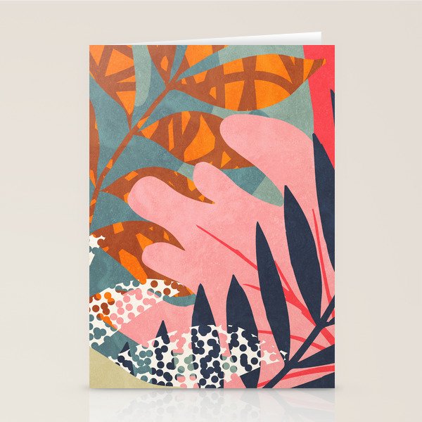 Abstract Boho Tropical Foliage 2 Stationery Card Gallery Image 2