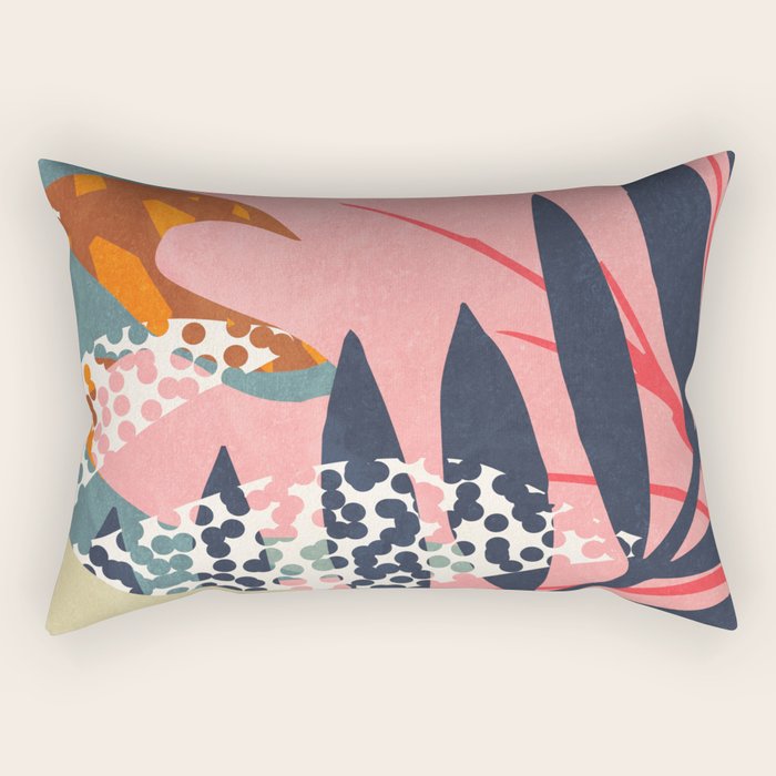 Abstract Boho Tropical Foliage 2 Rectangular Pillow Gallery Image 2