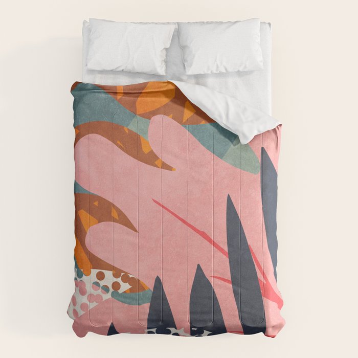 Abstract Boho Tropical Foliage 2 Comforter Gallery Image 6