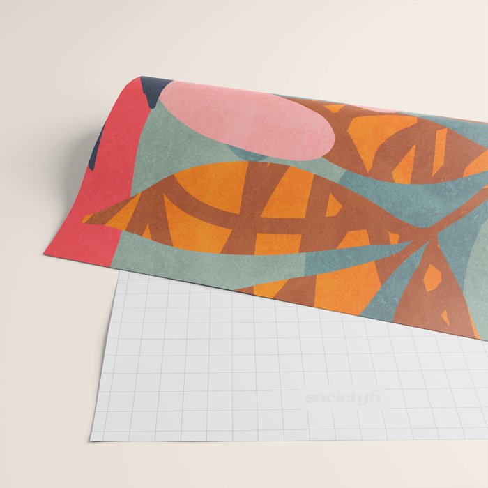 Abstract Boho Tropical Foliage 2 Wrapping Paper Gallery Image 2