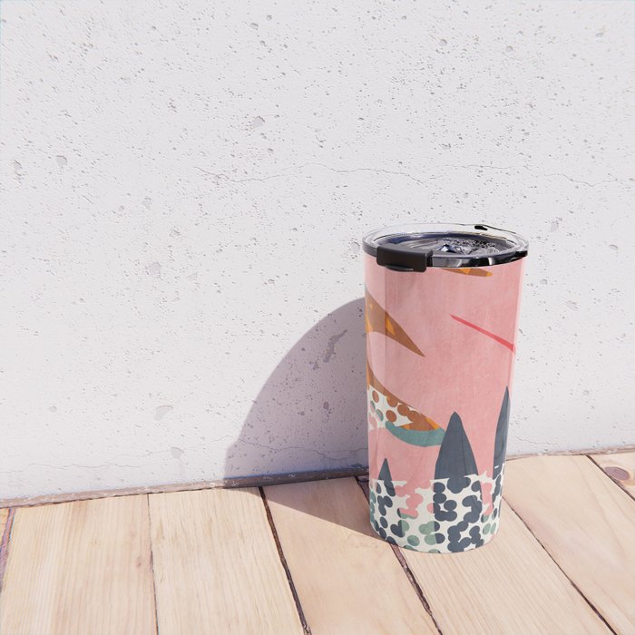 Abstract Boho Tropical Foliage 2 Travel Mug Gallery Image 4