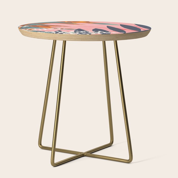 Abstract Boho Tropical Foliage 2 Side Table Gallery Image 1