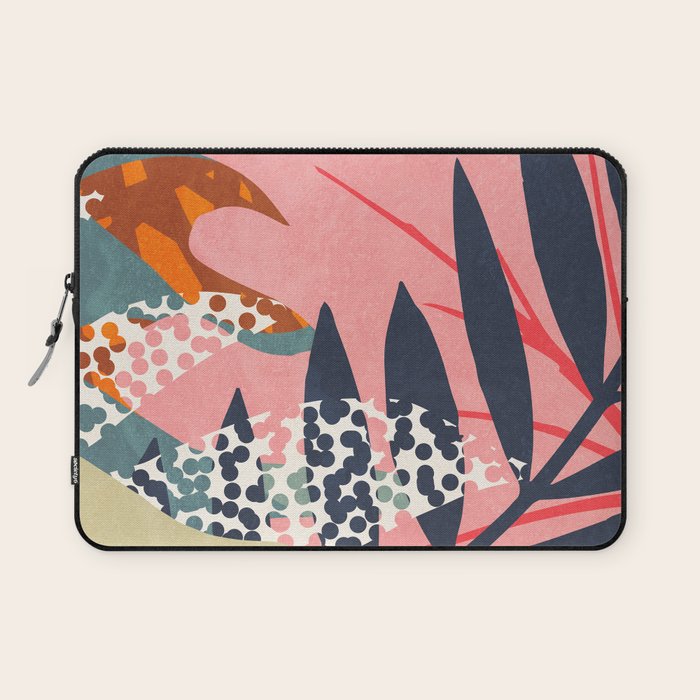 Abstract Boho Tropical Foliage 2 Laptop Sleeve Gallery Image 1