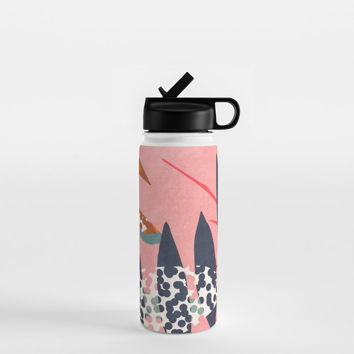 Abstract Boho Tropical Foliage 2 Water Bottle Gallery Image 1