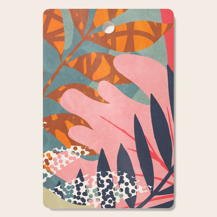 Abstract Boho Tropical Foliage 2 Cutting Board Gallery Image 1