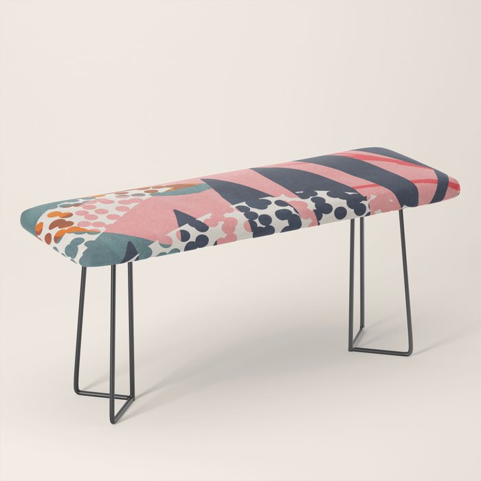 Abstract Boho Tropical Foliage 2 Bench Gallery Image 1