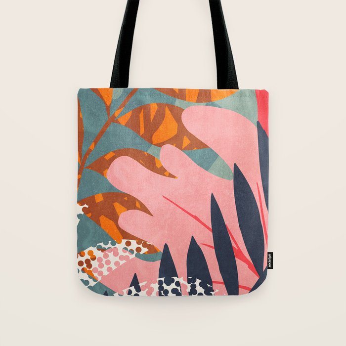Abstract Boho Tropical Foliage 2 Tote Bag Gallery Image 1