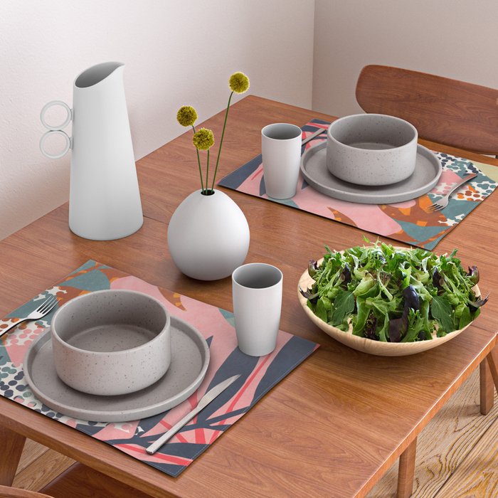 Abstract Boho Tropical Foliage 2 Placemat Gallery Image 2