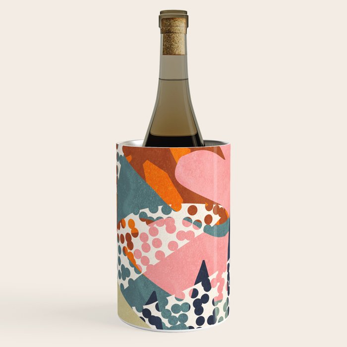 Abstract Boho Tropical Foliage 2 Wine Chiller Gallery Image 2