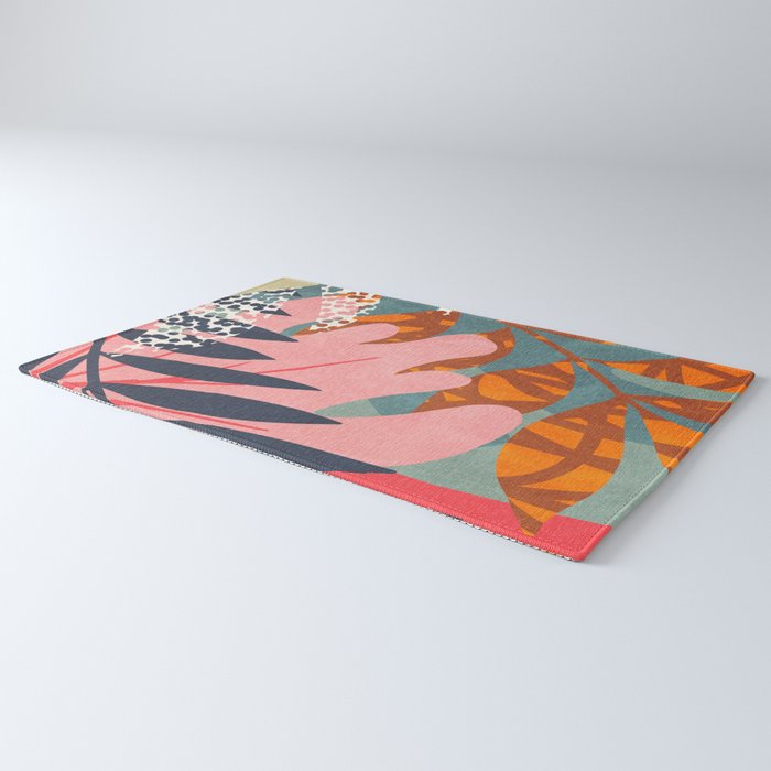 Abstract Boho Tropical Foliage 2 Rug Gallery Image 3