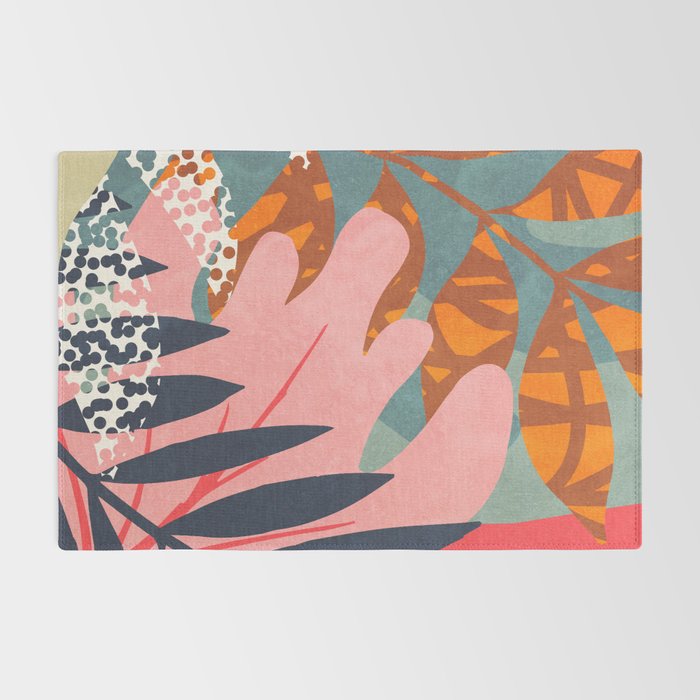 Abstract Boho Tropical Foliage 2 Rug Gallery Image 2