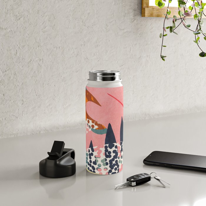Abstract Boho Tropical Foliage 2 Water Bottle Gallery Image 4