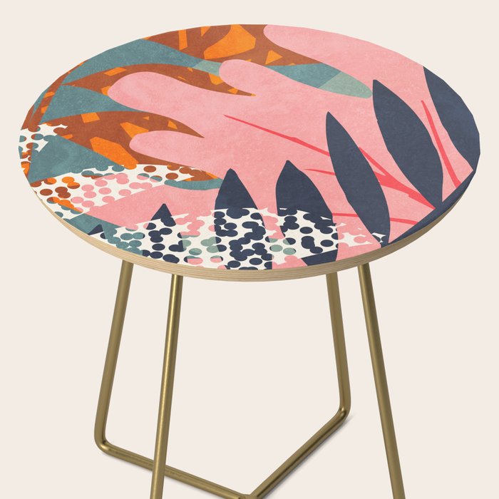 Abstract Boho Tropical Foliage 2 Side Table Gallery Image 2