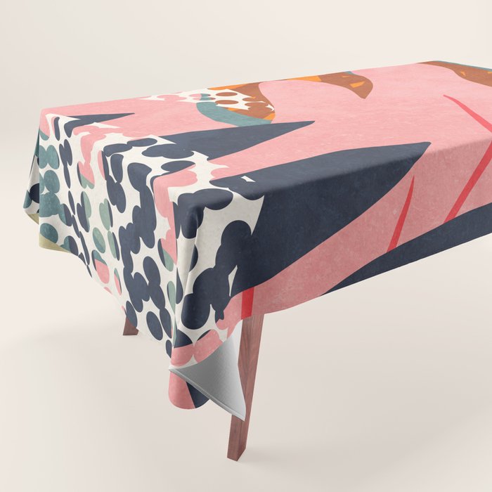 Abstract Boho Tropical Foliage 2 Tablecloth Gallery Image 1