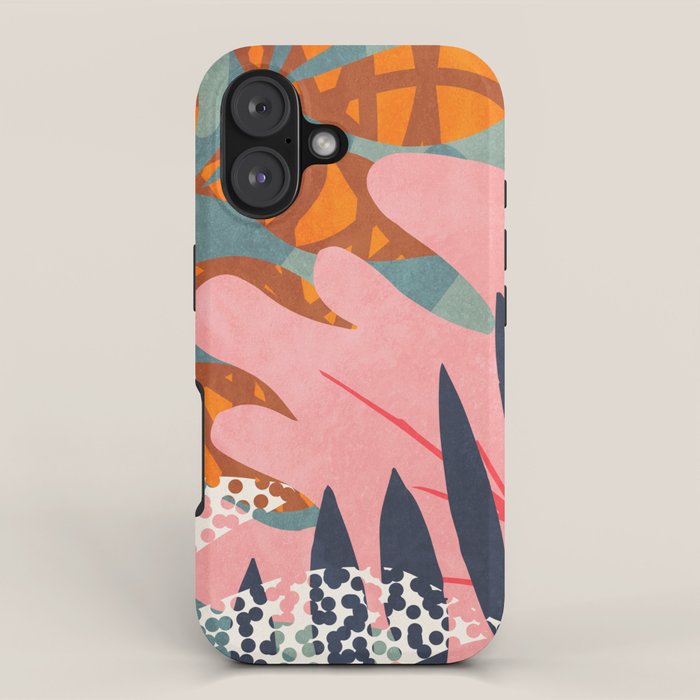 Abstract Boho Tropical Foliage 2 iPhone Case Gallery Image 1