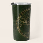 Tree of life -Yggdrasil -green and gold Travel Mug Gallery Image 3