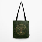 Tree of life -Yggdrasil -green and gold Tote Bag Gallery Image 2