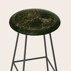 Tree of life -Yggdrasil -green and gold Stool Gallery Image 2