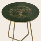 Tree of life -Yggdrasil -green and gold Side Table Gallery Image 2