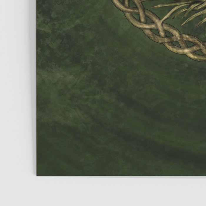 Tree of life -Yggdrasil -green and gold Poster Gallery Image 3