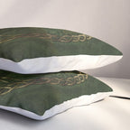 Tree of life -Yggdrasil -green and gold Pillow Sham Gallery Image 3