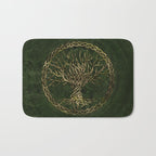 Tree of life -Yggdrasil -green and gold Bath Mat Gallery Image 1