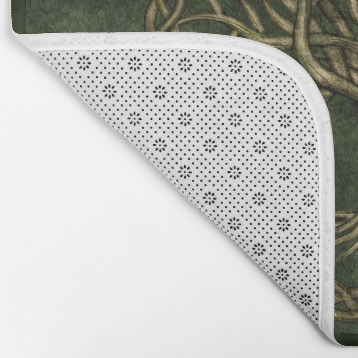 Tree of life -Yggdrasil -green and gold Bath Mat Gallery Image 2