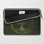 Tree of life -Yggdrasil -green and gold Laptop Sleeve Gallery Image 2