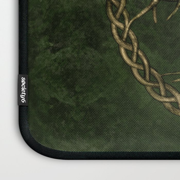 Tree of life -Yggdrasil -green and gold Laptop Sleeve Gallery Image 3