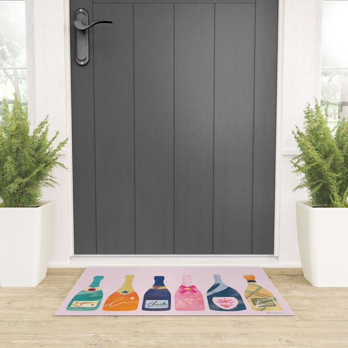 Champagne Bottles - Pink Ver. Welcome Mat Gallery Image 3