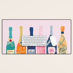 Champagne Bottles - Pink Ver. Desk Mat Gallery Image 1