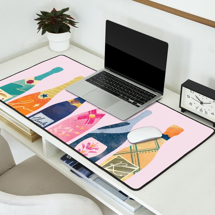 Champagne Bottles - Pink Ver. Desk Mat Gallery Image 2