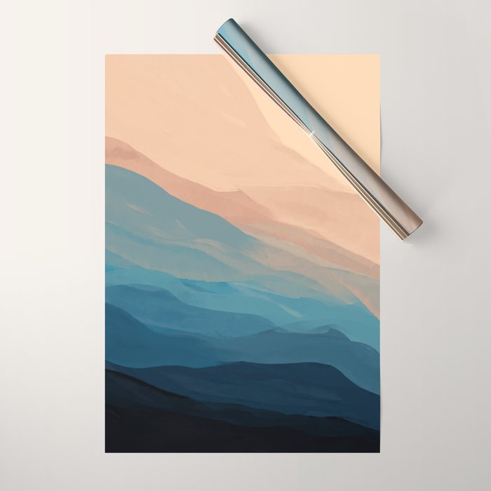 Blue Waves In Desert Peaks Wrapping Paper Gallery Image 1