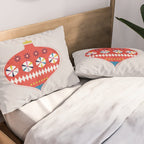 Festive red retro bauble Pillow Sham Gallery Image 2