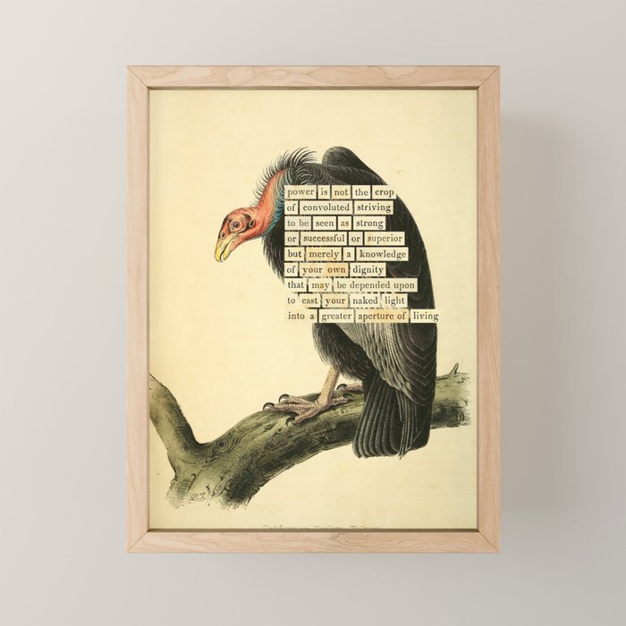 Vulture Divination from # An Almanac of Birds # Divinations for Uncertain Days Mini Art Print Gallery Image 1