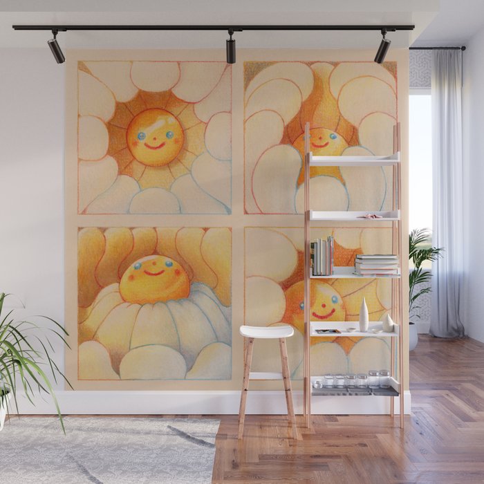 Rainbow Daisies Wall Mural Gallery Image 1
