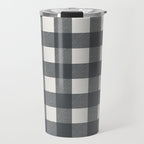 Gingham Cloth / Charcoal Checks Travel Mug Gallery Image 1