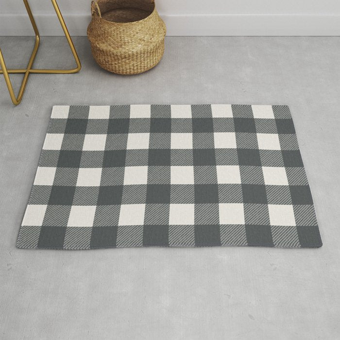 Gingham Cloth / Charcoal Checks Rug Gallery Image 1