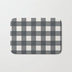 Gingham Cloth / Charcoal Checks Bath Mat Gallery Image 1