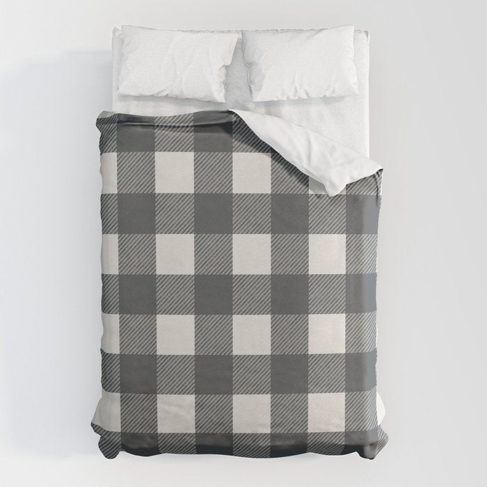 Gingham Cloth / Charcoal Checks Duvet Cover Gallery Image 1