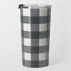 Gingham Cloth / Charcoal Checks Travel Mug Gallery Image 3