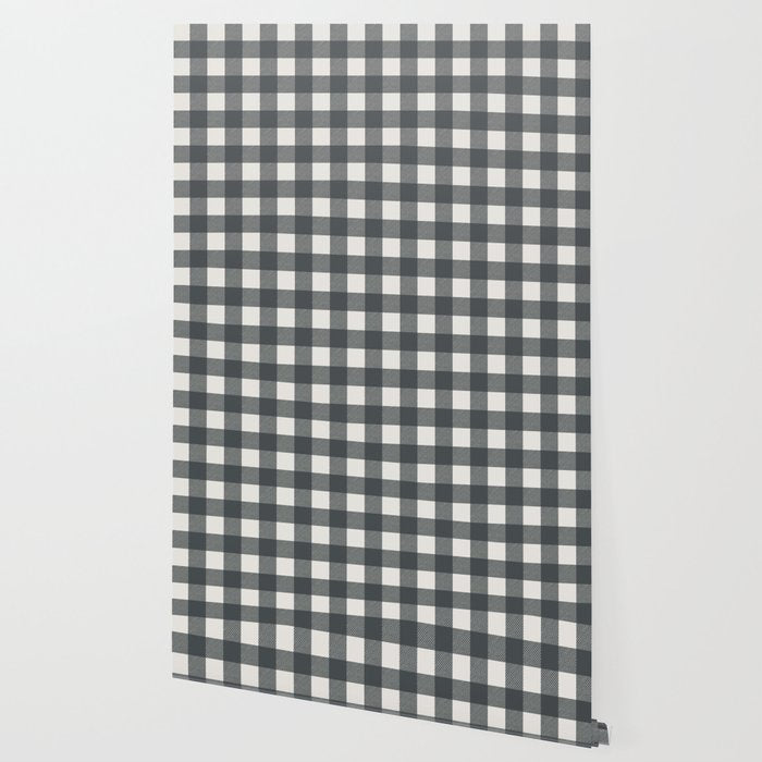 Gingham Cloth / Charcoal Checks Wallpaper Gallery Image 2