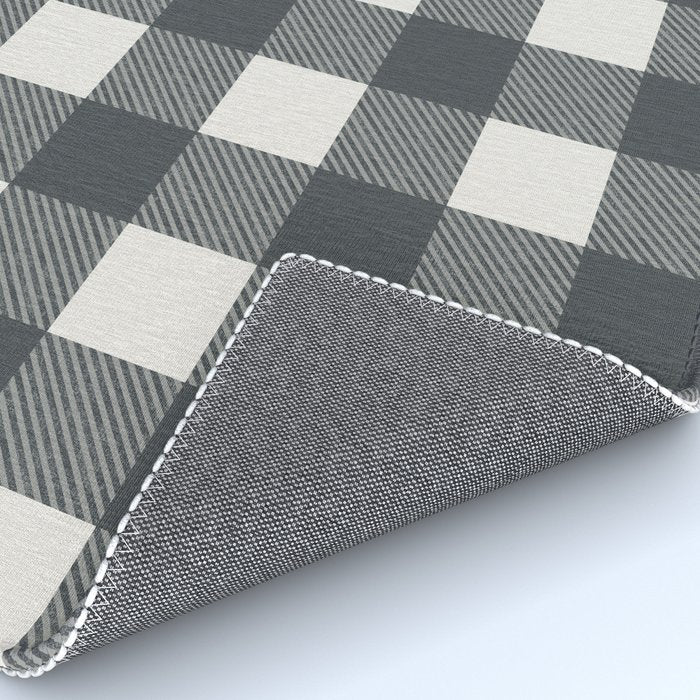 Gingham Cloth / Charcoal Checks Rug Gallery Image 4