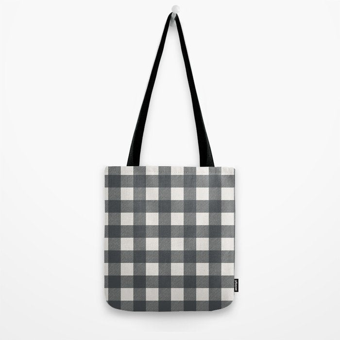Gingham Cloth / Charcoal Checks Tote Bag Gallery Image 2
