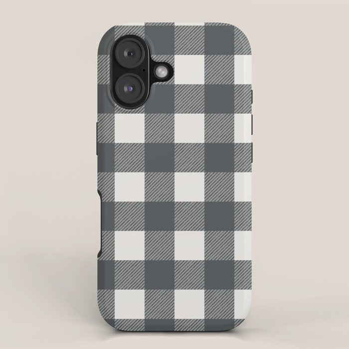 Gingham Cloth / Charcoal Checks iPhone Case Gallery Image 1