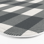 Gingham Cloth / Charcoal Checks Bath Mat Gallery Image 3