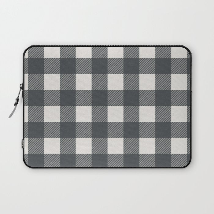 Gingham Cloth / Charcoal Checks Laptop Sleeve Gallery Image 1