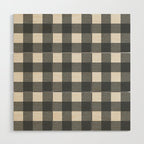 Gingham Cloth / Charcoal Checks Wood Wall Art Gallery Image 1