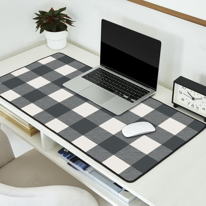 Gingham Cloth / Charcoal Checks Desk Mat Gallery Image 2